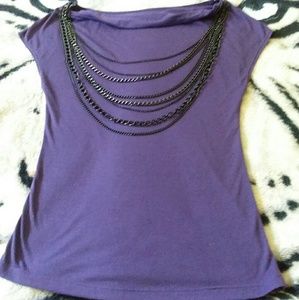Miley Cyrus Max Azria Purple Top Necklace Chain